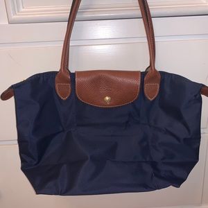 Longchamp Le Pliage Small Navy Tote Bag